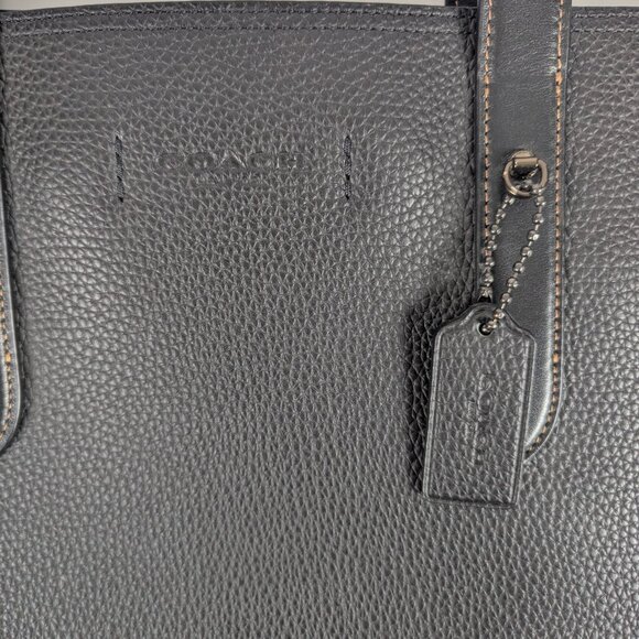 COACH Gotham Tall Tote 34 Unisex Bag Black Pebbled Leather Laptop Friendly EUC! - Picture 10 of 11